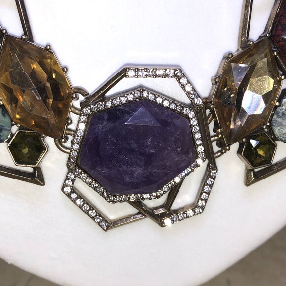 CHLOE + ISABEL Mixed Gemstone Geo Statement Necklace - N176 - Picture 3 of 6